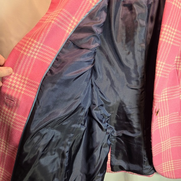 Boden Heritage British Tweed Women's Pink Plaid Wool Blazer 10 Reg. - Picture 5 of 9